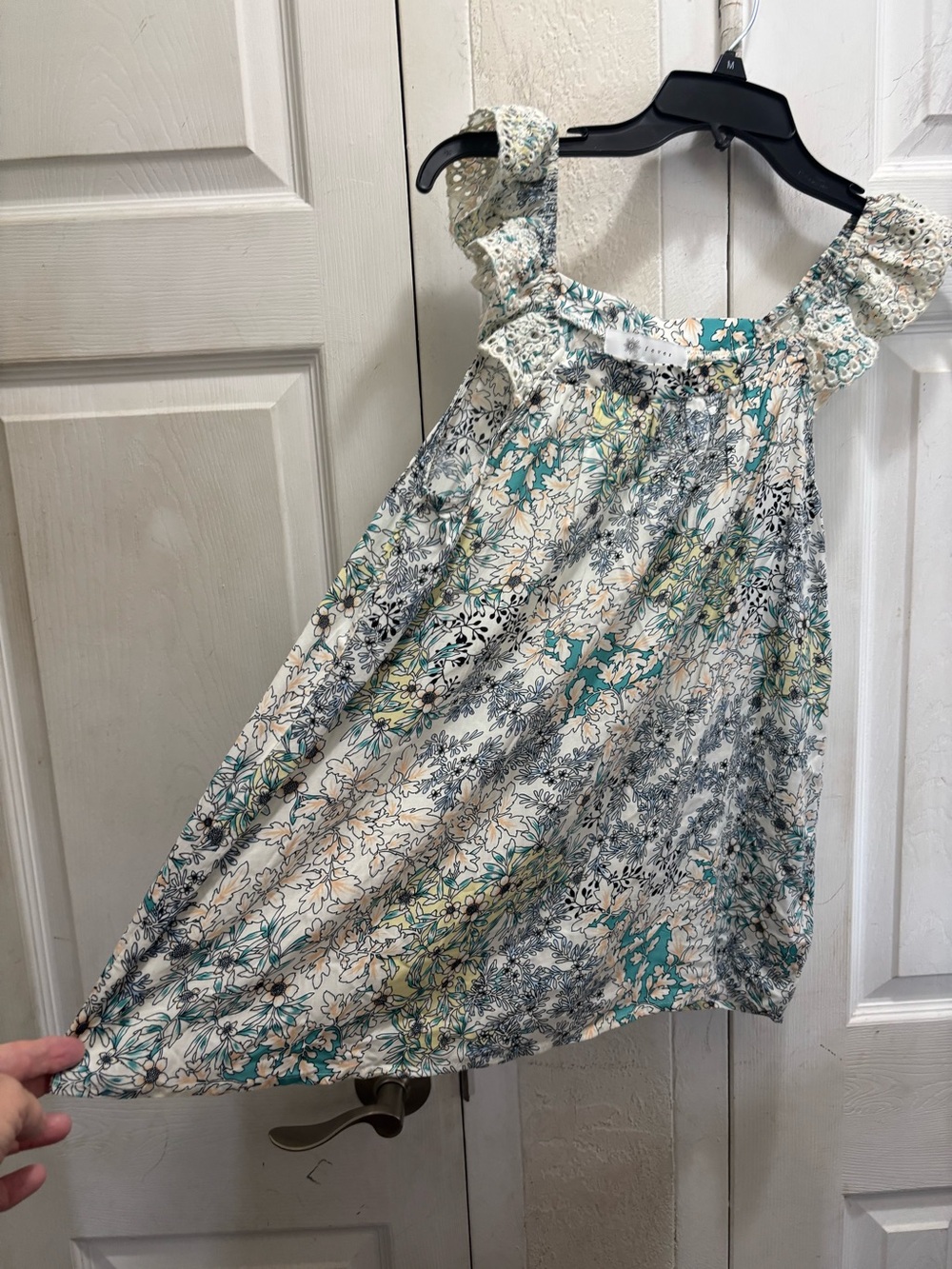 Fever Floral Print Top in White, Teal, Yellow